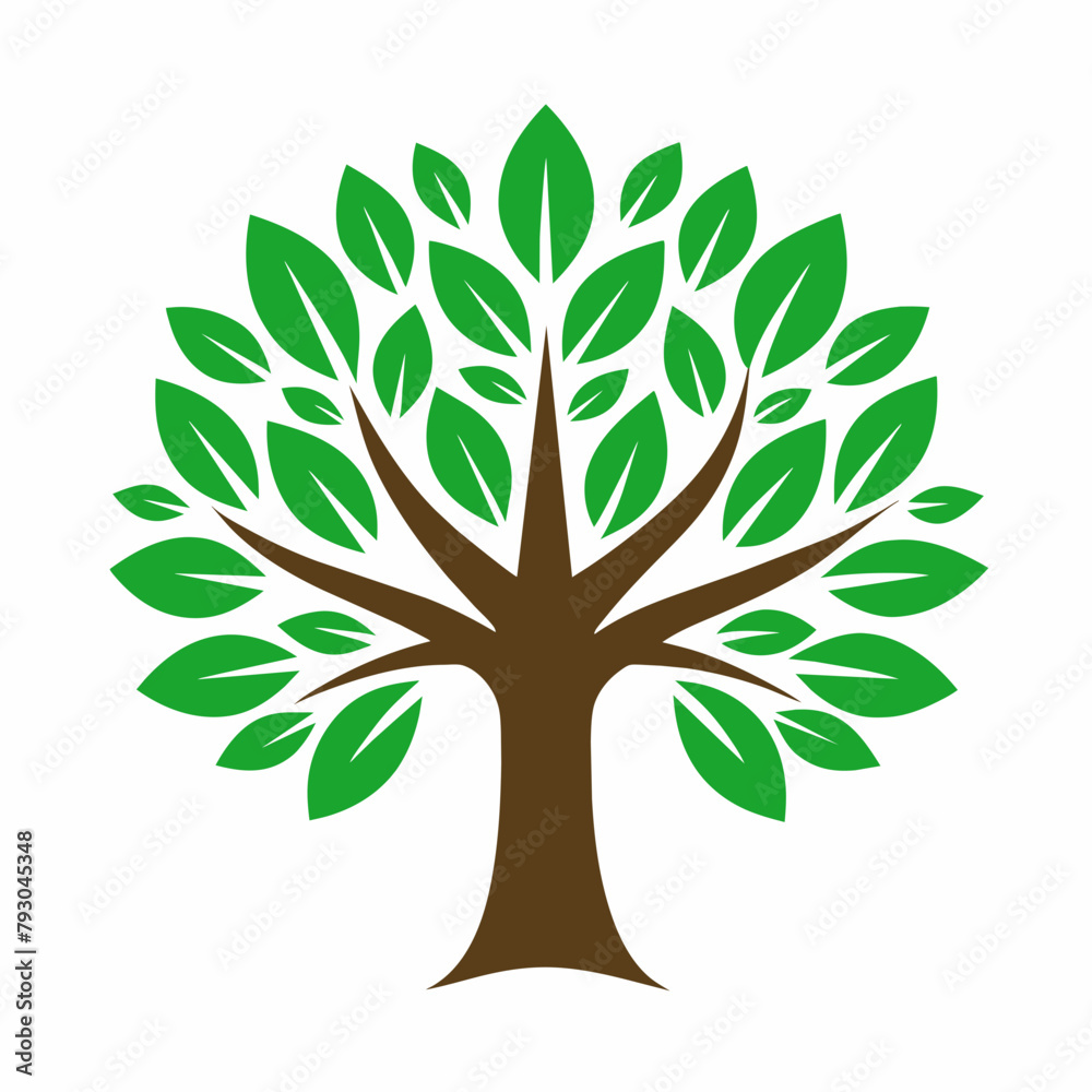 Fototapeta premium tree with leaves vector illustration
