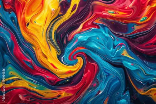 Colorful swirls of paint in an artistic and vibrant display, creating dynamic patterns that add energy to any space Generative AI