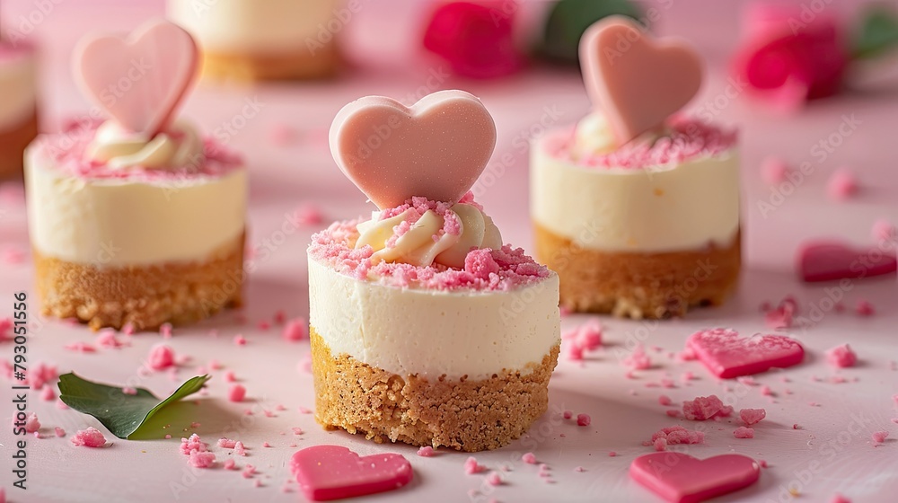 A petite bento cheesecake adorned with charming heart shaped toppers perfect for Valentine s Day Mother s Day or birthdays Ideal for creative design projects this banner offers plenty of sp A petite bento cheesecake adorned with charming heart shaped toppers perfect for Valentine s Day Mother s Day or birthdays Ideal for creative design projects this banner offers plenty of sp