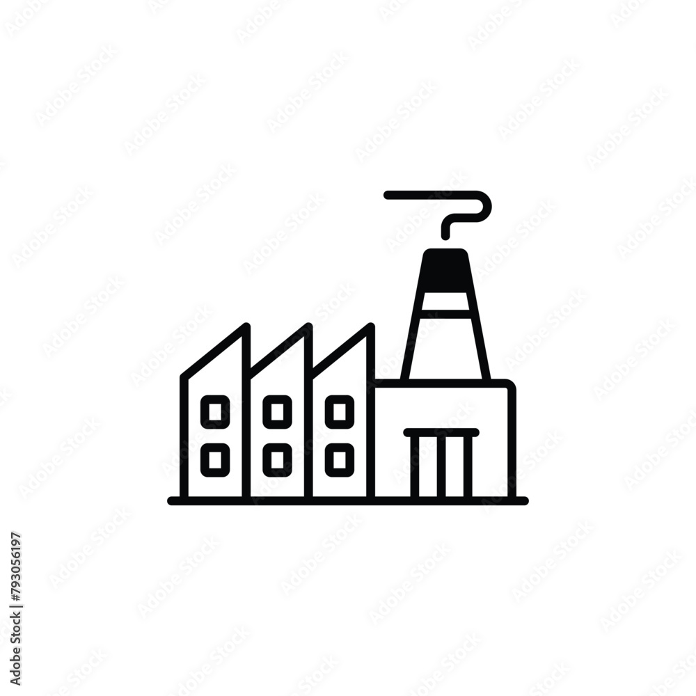Fototapeta premium Factory icon design with white background stock illustration