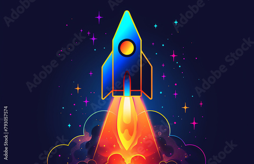 rocket illustration, AI generted