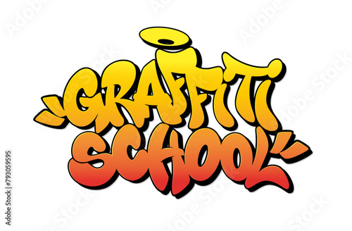 Graffiti school font in graffiti style. Vector illustration.