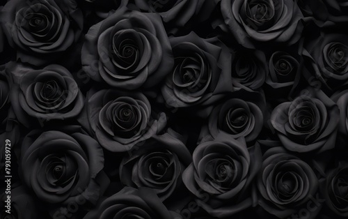Monochrome Black Roses Background