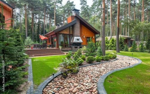 Modern Forest Home with Landscaped Garden © Muh