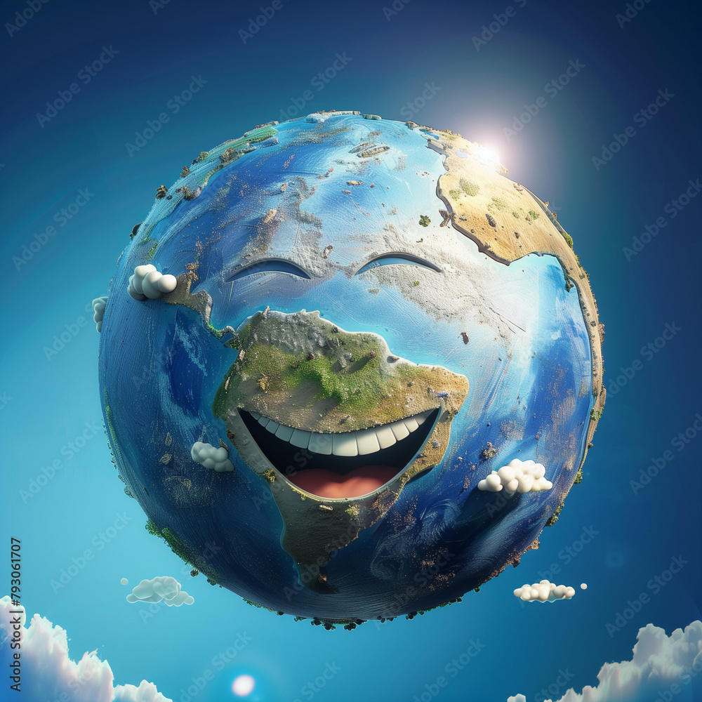Fototapeta premium Happy smiling Earth
