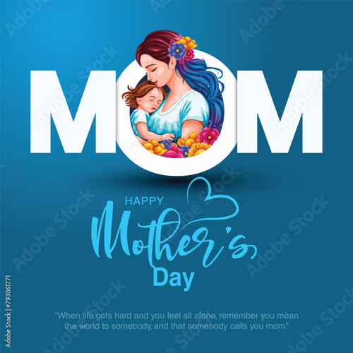 mothers dayHappy mother's day greeting. Loving Mother holding son. Family holiday and togetherness. abstract vector illustration design.