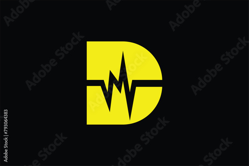 lette d logo, letter d and wave logo, letter d and heartbeat icon logo, logomark