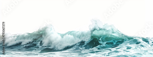 Serene aqua marine waves with white foam