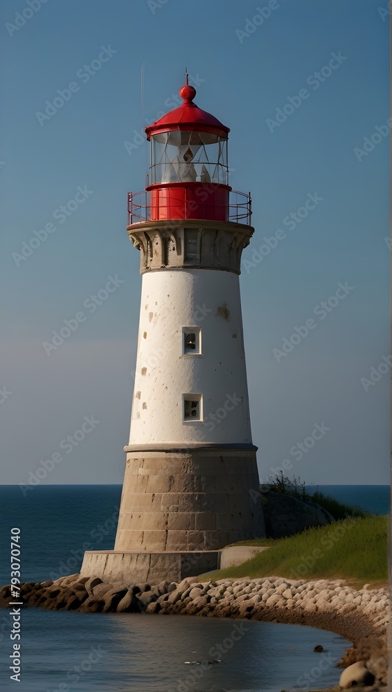 Lighthouse on the coast. Generative AI Lighthouse on the coast. Generative AI