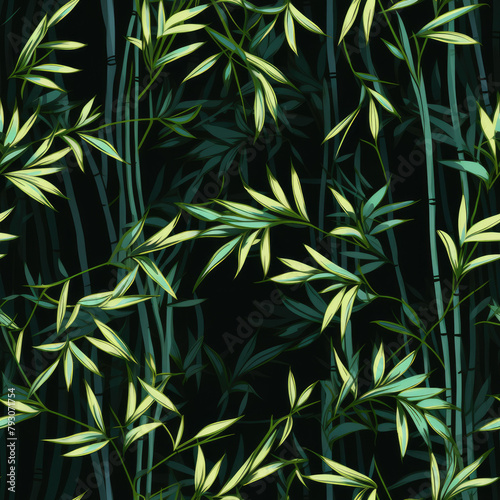 A black and green background with a bunch of green leaves. The leaves are in different sizes and are scattered all over the background