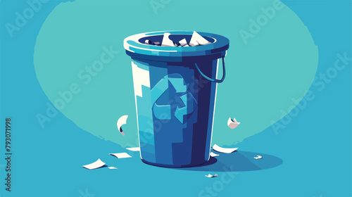 Trash bin icon vector 2d flat cartoon vactor illust