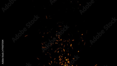Add a touch of fiery magic to your visuals with this high-resolution fire particles effect. PNG background and Alpha channel included for seamless blending.