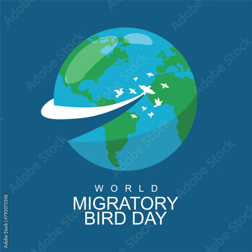 vector world migratory bird day poster template