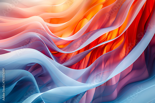 A fluid waves in warm and cool tones, invoking a sense of graceful movement and balance