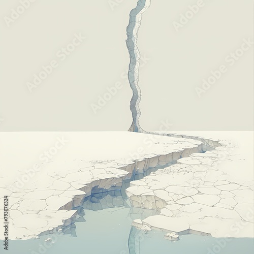 Shattered Iceberg: A Striking Visual for Environmental and Nature Content photo