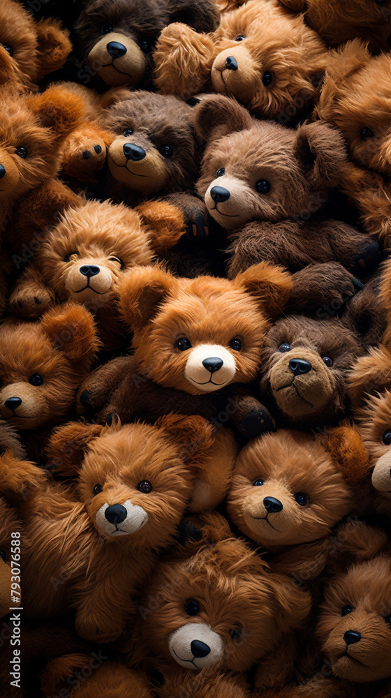 Teddy bear sleeping together and squeezing each other and squinting сreated with Generative Ai Teddy bear sleeping together and squeezing each other and squinting сreated with Generative Ai