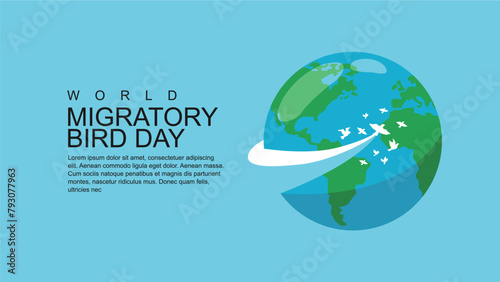 vector world migratory bird day background template