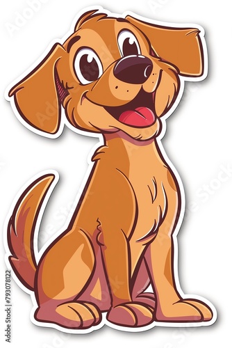 Cute cartoon dog sticker
