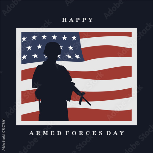 armed forces day poster template vector photo