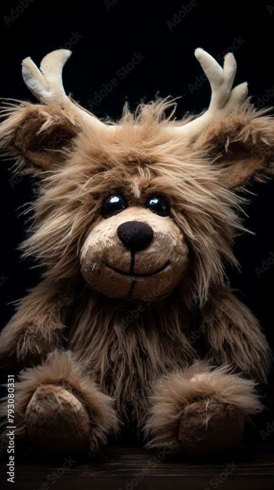 Imaginary friend, mean personality, bad-looking stuffed reindeer сreated with Generative Ai Imaginary friend, mean personality, bad-looking stuffed reindeer сreated with Generative Ai