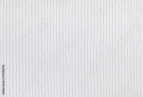 Soft white chunky knit fabric pattern close up as background
