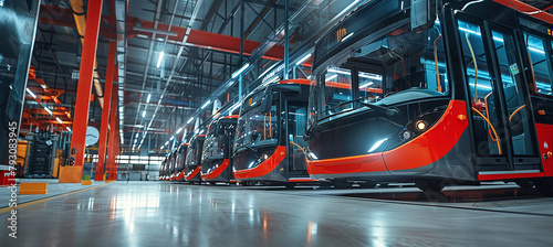 Electric Buses in Modern Depot