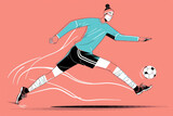 Abstract soccer player. flat illustration of a person playing football