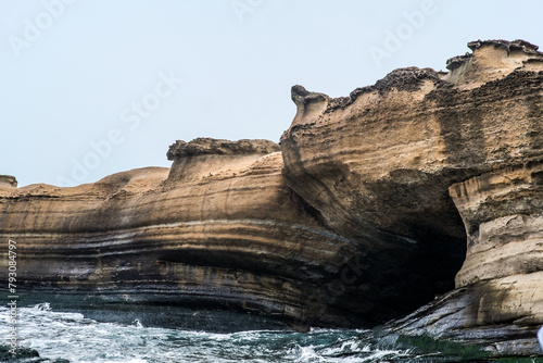 Rock formation in Yehliu Geopark, Taipei Taiwan. photo