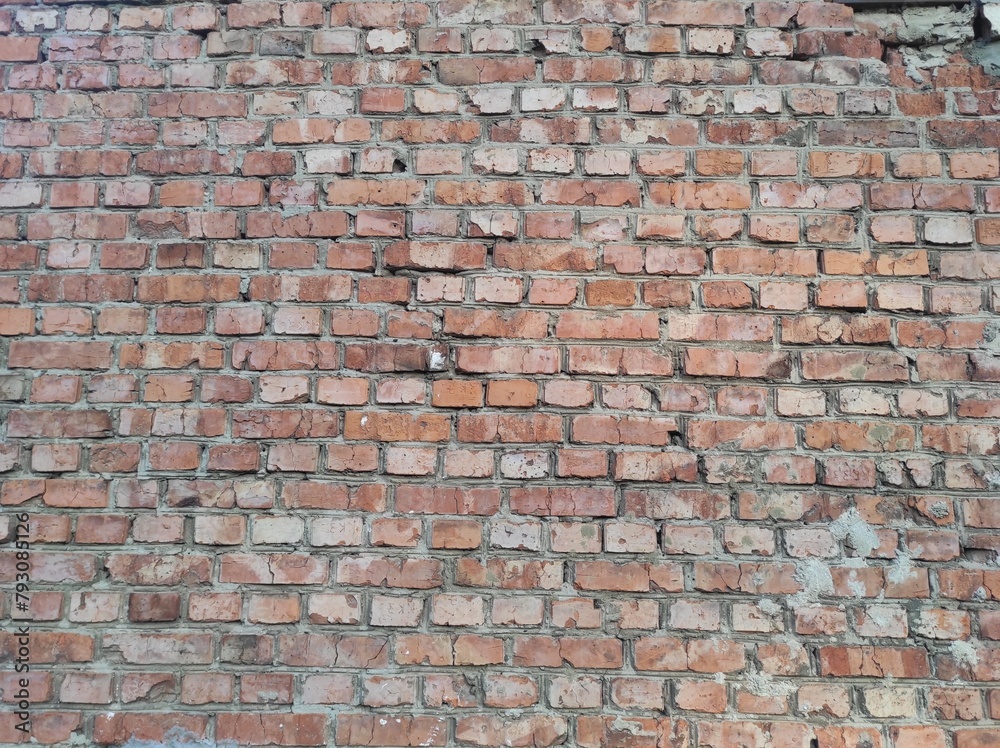 Old brick texture. blanks for design. Cracked brick Old brick texture. blanks for design. Cracked brick