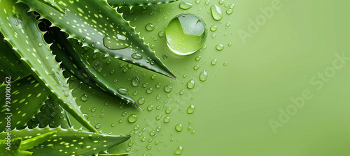Soothing Aloe vera care green. Water gel