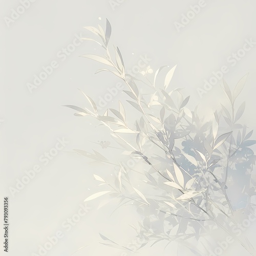Ethereal and Timeless Aesthetic of an Olive Branch s Blossoming Silhouette