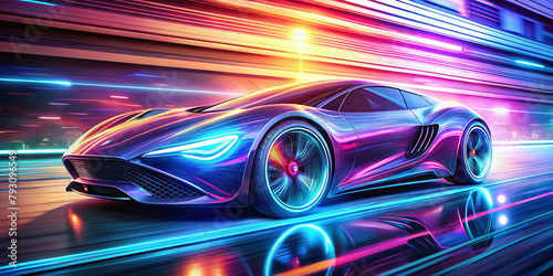 abstract concept  car background illustration  long term effect  full colors