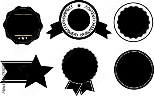 Collection of premium badge or emblem element for awardwinning designs photo