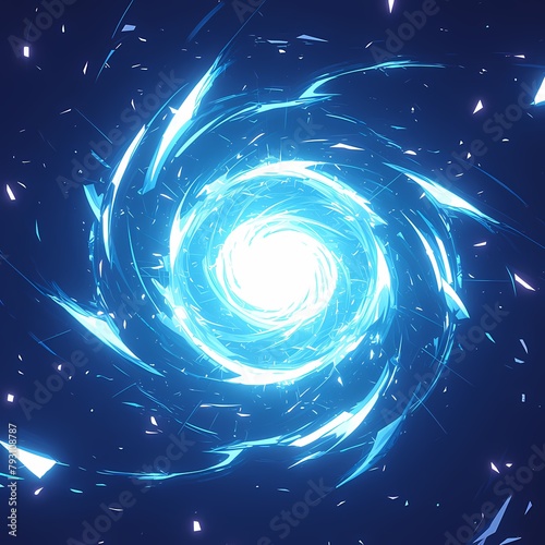A captivating and mysterious 3D spiral animation featuring a mesmerizing blue light at the center, perfect for enchanting backgrounds and introspective visuals. photo