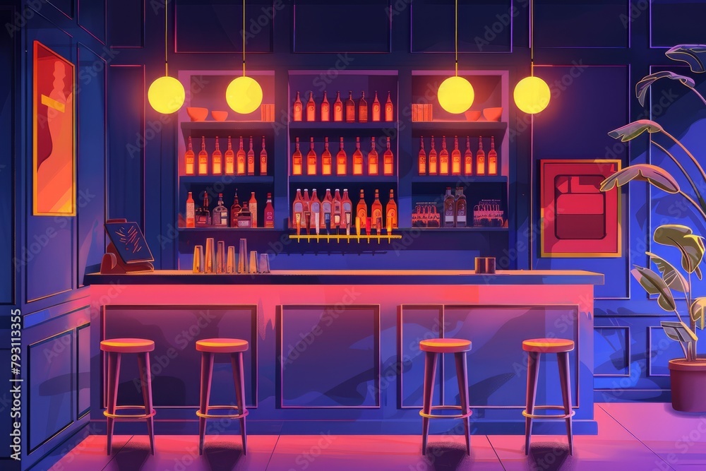 bar counter with chairs in an empty bar or lounge bar counter with chairs in an empty bar or lounge