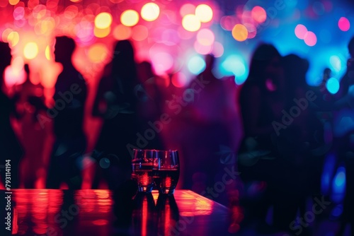silhouette of people in the nightclub