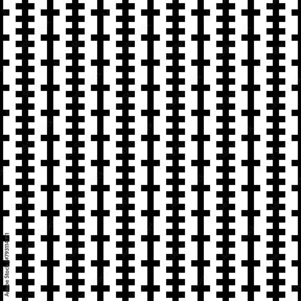 Fototapeta premium Seamless pattern. Shapes backdrop. Folk wallpaper. Figures ornament. Tribal motif. Embroidery background. Ethnic mosaic. Digital paper, textile print, web design, abstract illustration. Vector art