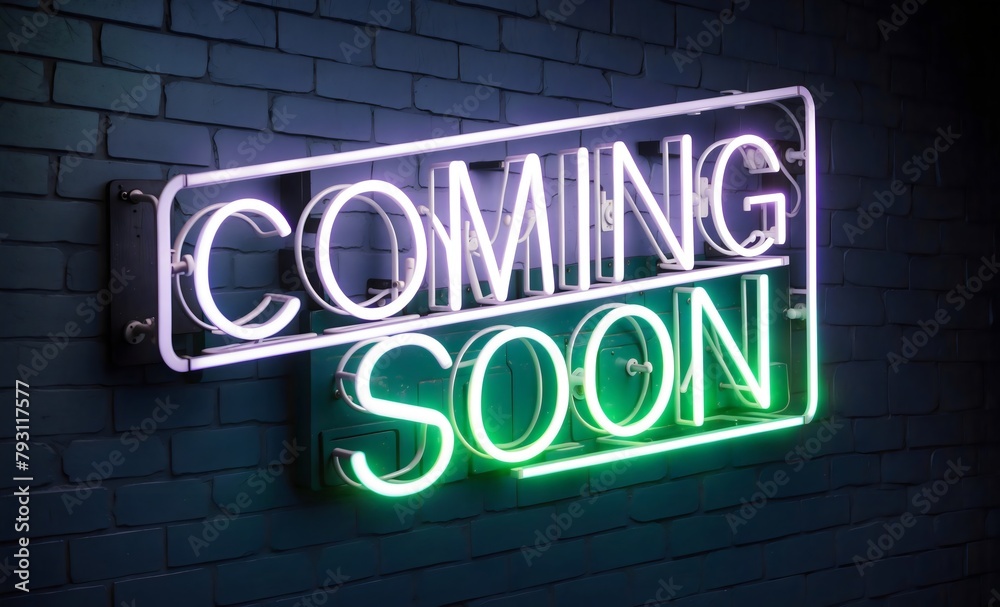 Obraz premium A vibrant neon lights sign saying with purple and green 