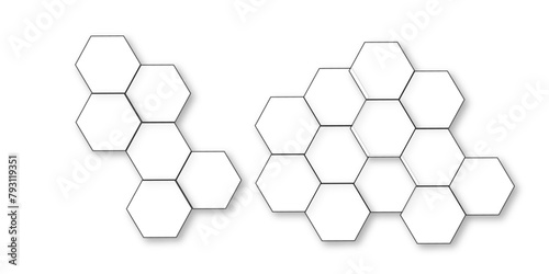 Abstract white background with hexagon and hexagonal background. Luxury white pattern with hexagons. abstract 3d hexagonal background with shadow. 3D futuristic abstract honeycomb mosaic background.