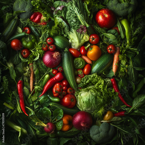 Czerwone i zielone warzywa. Zdrowa zr  wnowa  ona dieta