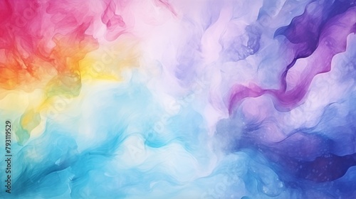 Colorful pastel watercolor background with vibrant gradient © Miva
