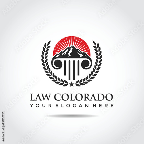 Law Logo Template. For colorado Vector Illustrator