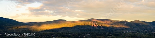 sunset in the mountains in fall