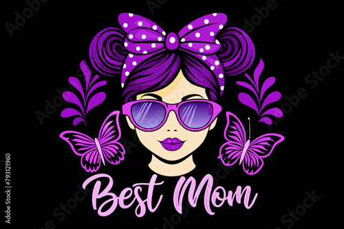 features-a-face-with-best mom t-shirt design  photo