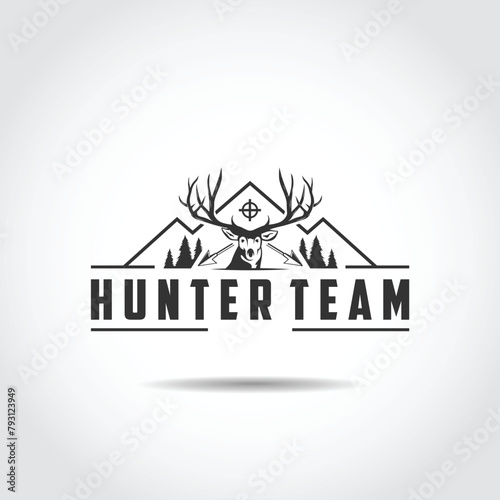 Hunter Team Logo Template. Vector Illustrator
