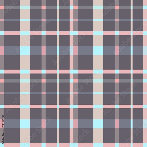 Seamless checker pattern with pastel grey, pink and blue colors.