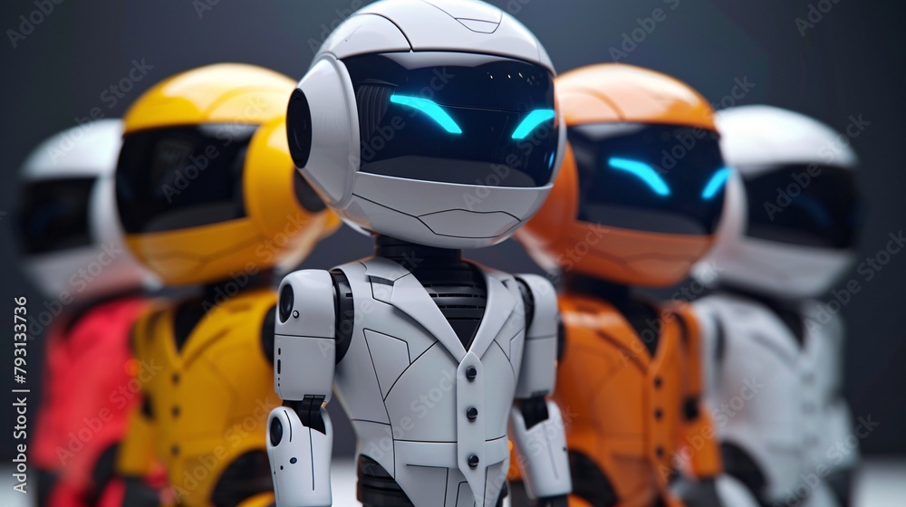 ai robots in suit, business chat bot concept