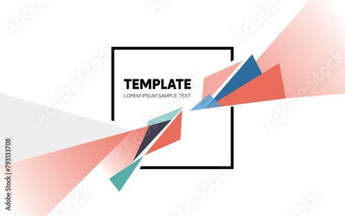 Dynamic Geometric Convergence: Abstract Design with Colorful Triangles and Central Black Frame
