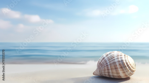 Beautiful white shells on the beach