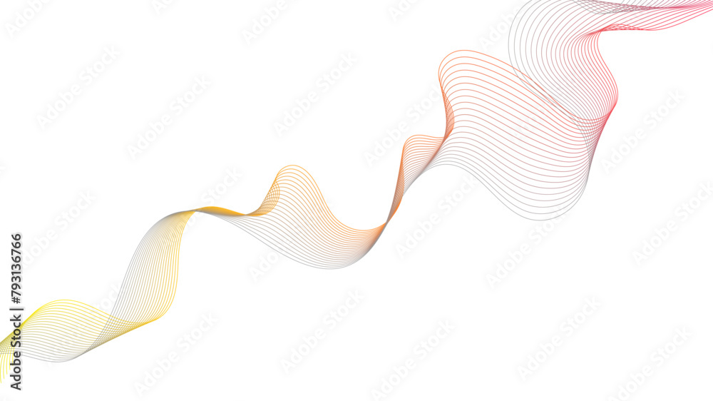 Dynamic gradient colorful flowing wave design element. Abstract wavy lines gradient vector line blend element.